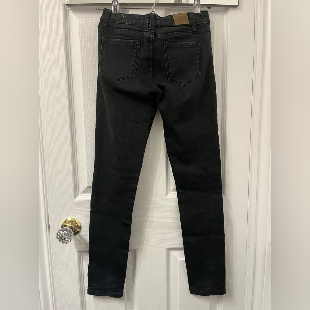 Black Vintage Havana Jeans with Leather Knee Patches - Picture 3 of 5